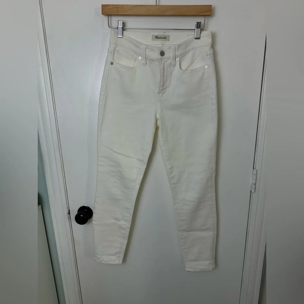 Madewell white 9” high riser skinny jeans size 25 #1448